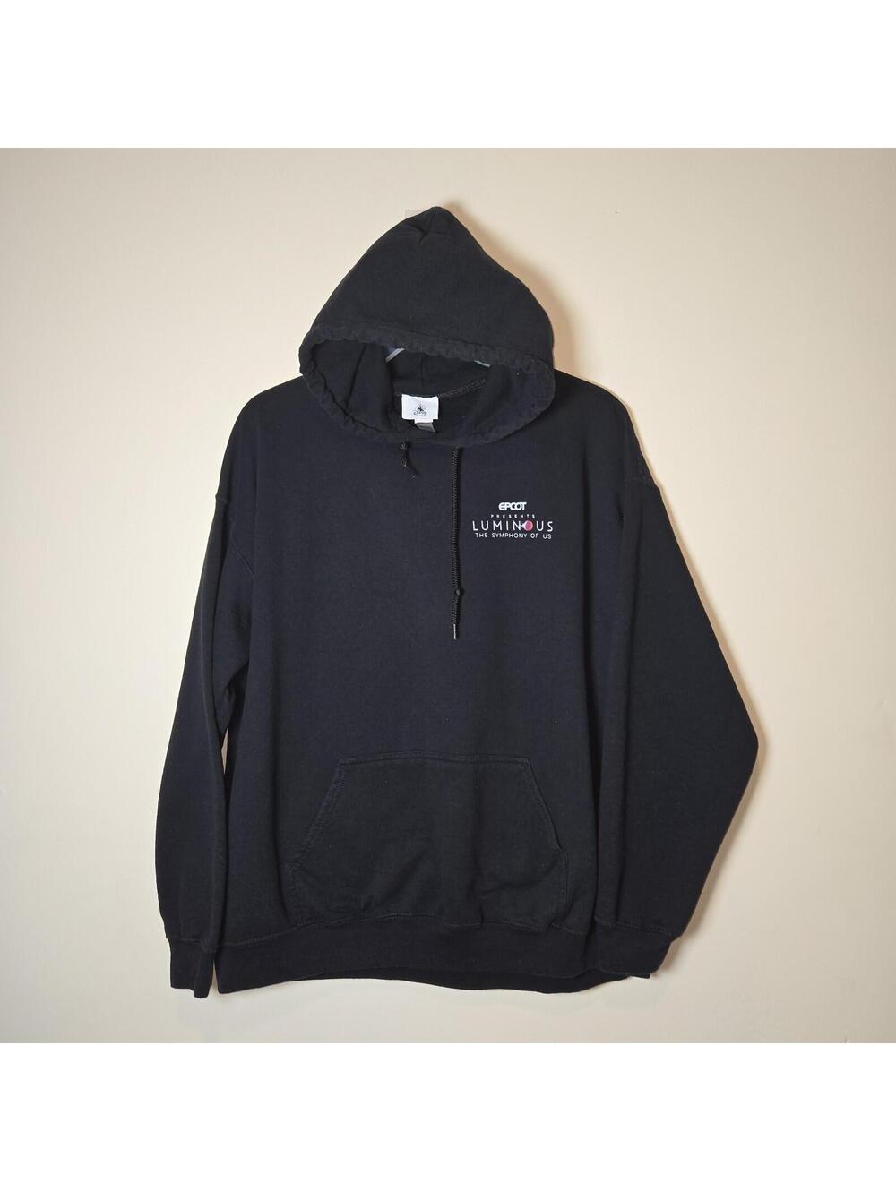 Disney Parks Epcot Luminous Symphony Of Us Double-Sided Adult Hoodie Black sz XL